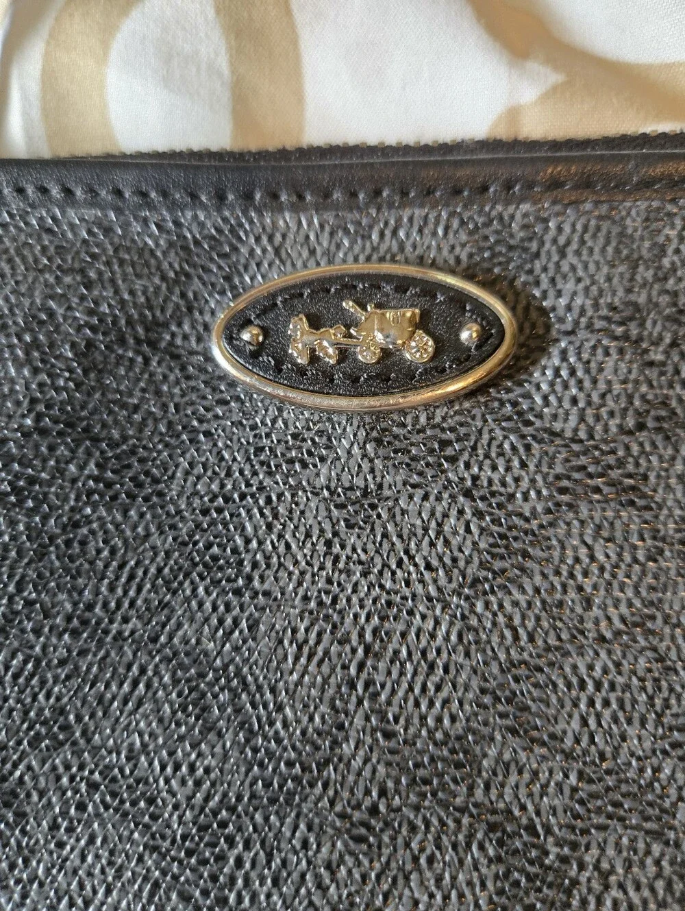 NWOT Coach Signature Canvas Corner Zip Wristlet Black Grey